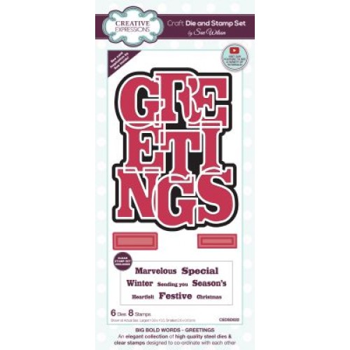 Greetings - Big Bold Words  Die & stamp Collection CEDSD022